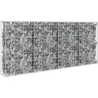 vidaXL Gabionen Wand mit Deckel 200x20x85cm - Gartensichtschutz aus robustem, verzinktem Stahl, ideal für stabile Stützmauern und Schutz vor Wind und Lärm. Inklusive Deckel für sichere Füllung.