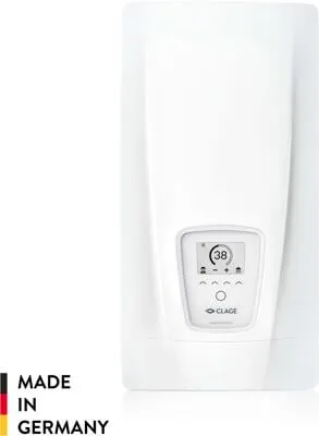 CLAGE DEX Next Durchlauferhitzer 18-27kW - Sonstige Heizsysteme – Komfortabler und sparsamer Durchlauferhitzer mit Echtglas-E-Paper-Display für hohen Bedienkomfort und individuelle Warmwasseranpassung.