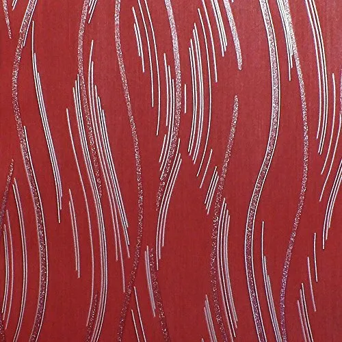 Love Your Wände Schimmer Welle Tapete Metallisch Glitzer - Rot J74610