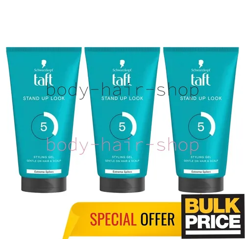 Taft Stand Up Hair Gel Extreme Spikes Styling Max Control Bold Look 150ml 3er...
