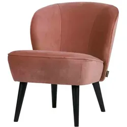 WOOOD Sessel Sara - Weich gepolstert in Rosa - Stühle mit 4-Fuß Gestell, ideal für gemütliches Sitzen und moderne Einrichtung. Maximale Belastbarkeit von 90 kg und einfache Selbstmontage.