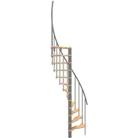 Minka Spindeltreppe Suono Smart - Platzsparende Lösung - Innentreppen mit nur 120 cm Durchmesser, ideal für enge Deckenöffnungen. Perfekt für Dachbodenausbau, stabiler Handlauf aus PVC sorgt für Sicherheit und Komfort.