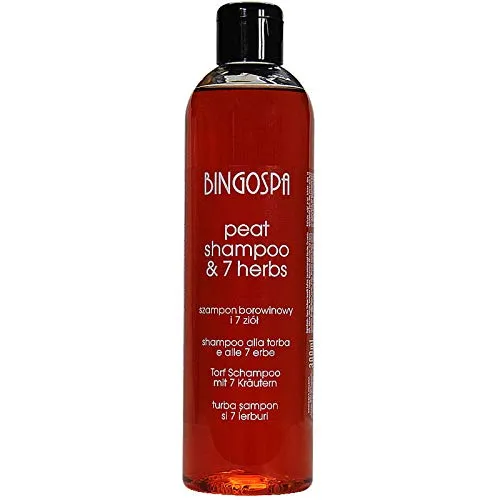BINGOSPA Torf Shampoo mit sieben Kräutern fur fettige Haare, Haarregeneration, Haarstärkung - 300 ml