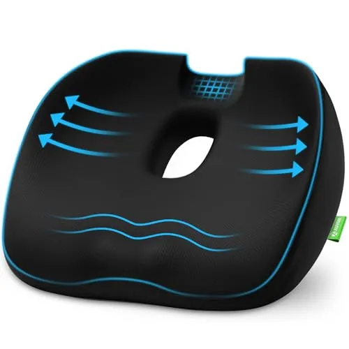 AUVON Orthopädisches Sitzkissen für Hämorrhoiden - Rücken- & Sitzkissen, ergonomisches Design mit Zentralloch für optimale Unterstützung und Druckentlastung beim Sitzen, ideal für Büro, Auto und Rollstuhl.