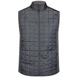 Men's Knitted Hybrid Vest Weste im stylischen Materialmix grau, Gr. S