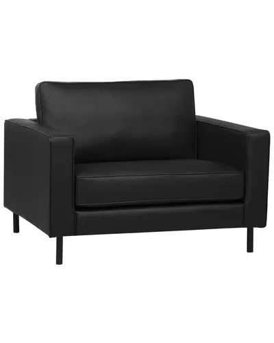 BELIANI Sessel Schwarz Leder Chrom – Exklusives Design für Ihr Wohnzimmer - Gartensofas: Moderner, bequemer Ledersessel mit zeitlosem Design und stabiler Metallkonstruktion für maximalen Sitzkomfort und stilvolle Akzente in Ihrem Wohnraum.