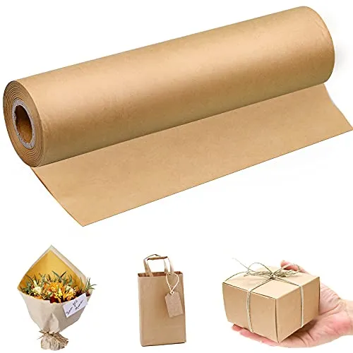 TDDL 30cmX30M Braun Kraftpapier Packpapier Rolle Natürliches Recyclingpapier Kraftpapierrolle Ideal für Kunsthandwerk, Kunst, Geschenkverpackung Verpackung Post Versand Packgut Paket