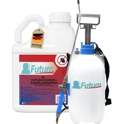FUTUM 5L Schabenspray - Biozidfreies Kakerlakenspray - Reinigungsmittel zur effektiven Bekämpfung von Insekten, Eier und Larven ohne Biozide. Ideal für Innen- und Außenbereiche, sicher in Lebensmittelzonen einsetzbar.