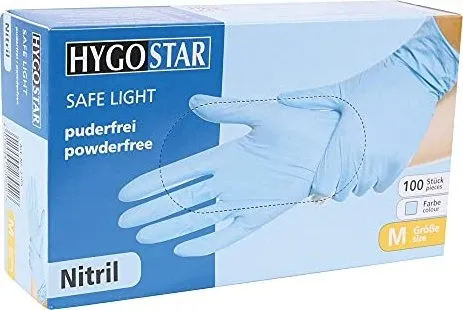 HYGOSTAR unisex Einmalhandschuhe SAFE LIGHT blau Größe L 100 St.