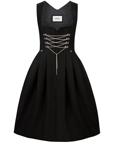 Stockerpoint Damen Adele Midi Dirndl ohne Schürze, schwarz, 54 - Elegantes Midi Dirndl Adele ohne Schürze für Damen in schwarz, aus hochwertigem, pflegeleichten Stoff mit handgearbeiteten Reliefverzierungen. Ideal für festliche Anlässe und Veranstaltungen.
