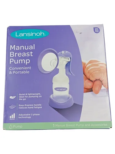 Lansinoh Handmilchpumpe - Brustpumpen mit Easy-Express Griff für müheloses Abpumpen unterwegs, schnell zusammenbaubar und inklusive Muttermilchbeutel und NaturalWave Sauger für das natürliche Saugverhalten.