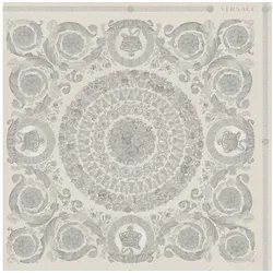 Profhome 370555-GU Barock Tapete Ornament glänzend silber grau 7,035 m2