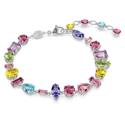 Swarovski Gema Armband - Rhodiniertes Damenarmband mit bunten Swarovski Kristallen, elegantes Design und perfekte Geschenkidee