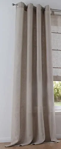 Kutti Ösenschal Metis aus 100% Leinen, blickdicht - Eleganter Ösenschal aus 100% Leinen in Naturfarbe, perfekt für stilvolle Fensterdekoration. Pflegeleicht und waschbar bei 30°C, sorgt für einen schönen Faltenwurf und lässt Tageslicht sanft durchscheinen.