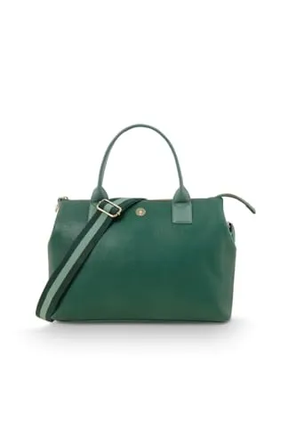 Pip Studio Fia Handtasche Groß Grün - Damen-Henkeltaschen, stilvolles Design mit bequemen Griffen und verstellbarem Riemen für vielseitige Tragemöglichkeiten.