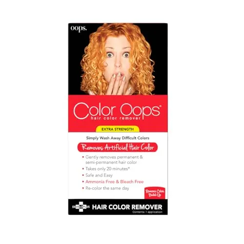 Color Oops Hair Color Remover Extra Strength - Haarentfärber für eine sanfte Rückkehr zur Naturfarbe, extra starke Formel entfernt unerwünschte Farbe in nur 20 Minuten, ohne Ammoniak oder Bleichmittel.