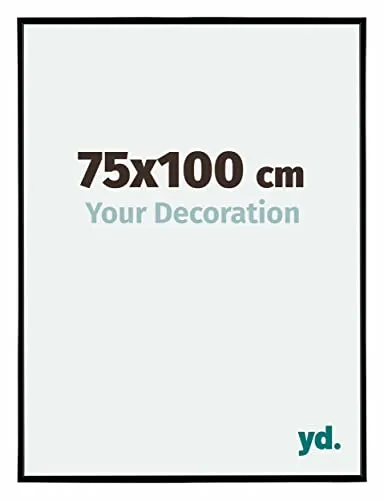 Your Decoration Bilderrahmen 75x100 cm Schwarz Matt - Bilderrahmen für Poster, aus UV-beständigem Kunststoff mit entspiegelt Acrylglas – ideal für eine stilvolle Präsentation Ihrer Kunstwerke.