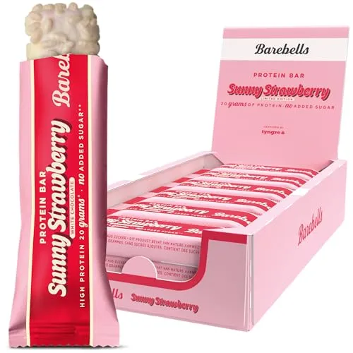 Barebells Protein Bar Sunny Strawberry - 12 Riegel à 55g - Müsli- & Frühstücksriegel mit erfrischendem Erdbeergeschmack, ideal für alle Gelegenheiten und proteinreich für den perfekten Snack.