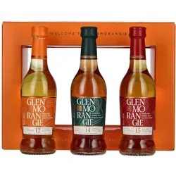 Glenmorangie Tasting-Set - 12/14/15 Jahre - Whisky Tasting-Set mit 3 exquisiten Abfüllungen: 12 Jahre Original, 14 Jahre Quinta Ruban und 15 Jahre Lasanta – perfekt für Genießer und Entdecker von Highland Single Malts.