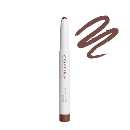 COSLINE Eyeshadow Bronce 309, Lidschattenstift, Langanhaltende Formel, Wischfest, Stick mit cremiger Textur, Glitzer, Braun, Made in Germany