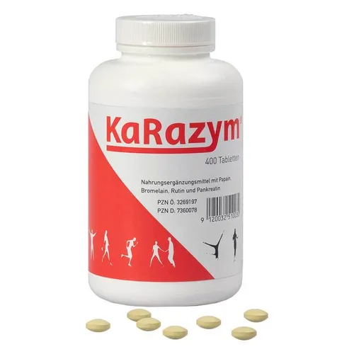 Karazym Tabletten Magensaftresistent 400 ST - Arzneimittel zur Unterstützung der Verdauung mit pflanzlichen Enzymen, glutenfrei und lactosefrei, ideal für eine gesunde Ernährung.