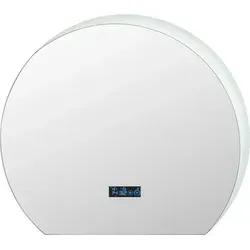 COSTWAY Halbrunder LED-Badezimmerspiegel - dimmbar mit 3 Farbtemperaturen - Badspiegel mit 3-farbigen LED-Leuchten und Antibeschlagfunktion für jederzeit klare Sicht. Die intelligente Speicherfunktion merkt sich Ihre bevorzugten Einstellungen.