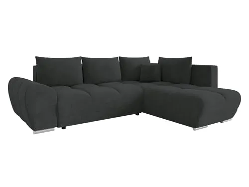 Mirjan24 Ecksofa Fureniz mit Bettkasten, 4 Sitzer L-Form Sofa mit Schlaffunktion, Eckcouch für Wohnzimmer, Couch mit Bettfunktion (Velo 636, Seite: Rechts)