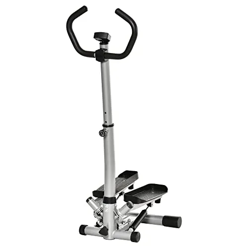 HOMCOM Stepper Metall, ABS - Effektives Ganzkörpertraining - Stepper für gezieltes Training von Waden, Gesäß und Oberschenkeln. Rutschfeste Pedale und Schaumstoffgriffe bieten Stabilität und Komfort.
