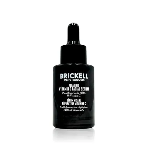 Brickell Anti-Aging-Vitamin-C-Serum für Männer - Gesichtsserum mit natürlichen Inhaltsstoffen, fördert die Kollagenproduktion und repariert die Haut über Nacht für einen strahlenden Teint.