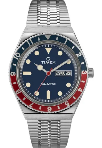 Timex Q Reissue Herrenuhr - Klassische Taucheruhr in Silber/Blau - Herrenuhren mit präzisem Seiko Quarzwerk, 50m wasserdicht und leuchtenden Zeigern für optimale Ablesbarkeit. Perfekt für Alltag und besondere Anlässe.