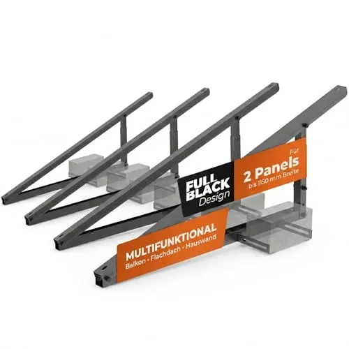 Solarway Balkonkraftwerk Halterung - Universelle Befestigung für 2 Solarmodule, witterungsbeständig und flexibel einstellbarer Neigungswinkel 10-30 Grad
