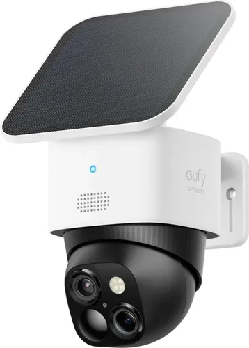 eufy SoloCam S340 - Dual Kamera Schwenk Neige Outdoor Kamera, 3K-Auflösung und 8-fach Zoom, unendliche Laufzeit mit Solar Panel