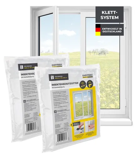 EASYmaxx Moskitonetz - bis max. 150x180cm - selbstklebendes Klettband - 2er-Set