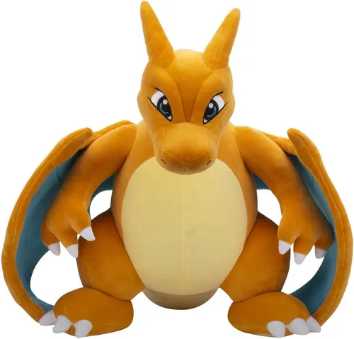 Pokémon PKW3681 - 60cm Plüsch Glurak, offizielles und authentisches Pokémon-Plüsch aus super weichem Material