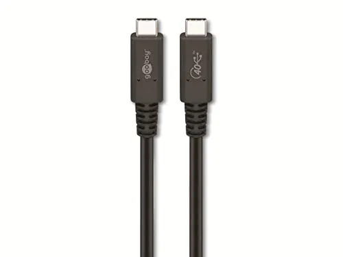 goobay 60200 USB4 Kabel Gen 3x2 / USB C auf USB C Schnellladekabel 100W 20V 5A / 40 Gbits Datenübertragungsrate / Zertifiziertes USBC 4.0 Kabel / 1m