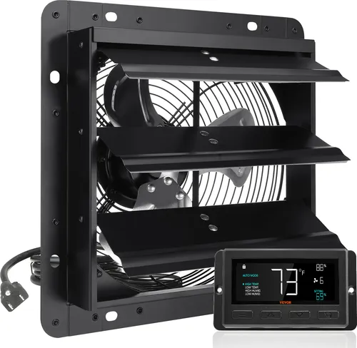 VEVOR Abluftventilator 254mm mit Fernbedienung - Wandlüfter mit 843 CFM Luftvolumen, ideal für effiziente Belüftung in Küchen oder Badezimmern. Leicht zu montieren und komfortabel per Fernbedienung steuerbar.
