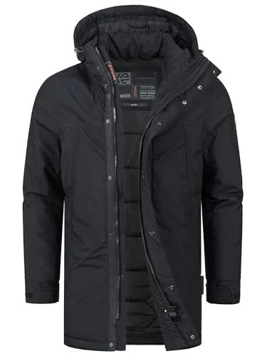 Indicode Herren INBenyot Parka mit Kapuze | Übergangsjacke für Männer in Schwarz, Größe L - Klassische Übergangsjacke mit zwei geräumigen Außentaschen für praktische Aufbewahrung. Ideal für sportliche und elegante Outfits. Hochwertige Verarbeitung garantiert ein modernes Tragegefühl.