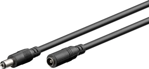 DC Verlängerung 5,5 x 2,1 mm Hohlstecker Hohlsteckerbuchse schwarz - Länge: 3,00 m
