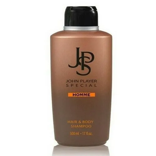 JOHN PLAYER SPECIAL Homme Hair & Body Shampoo 500 ml - Shampoo für Männer, reinigt und belebt mit maskulinem Duft aus Vetiver und Zeder, ideal für tägliche Anwendung.