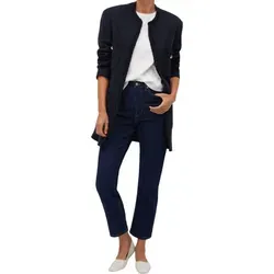 Mango Abrigo Cairo Damen Tweed Mantel navy blau S
