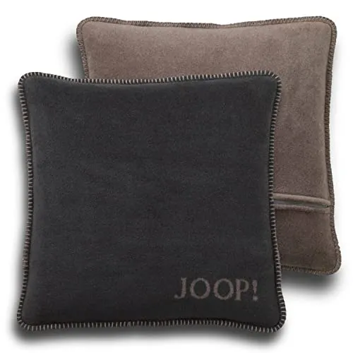 Joop! Kissenhülle Uni Doubleface Taupe-Anthrazit Baumwolle/Polyacryl, Maße: 50cm x 50cm, 651273