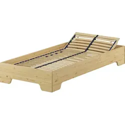 Kastenbett 90x190 - Stabil und Vielseitig für Gäste - Stabiles Holzbett, ideal als Gästebett oder Jugendbett. Wählen Sie zwischen verschiedenen Zubehörvarianten für individuellen Komfort. Das Massivholzbett aus europäischer Kiefer ist robust und einfach zu montieren.