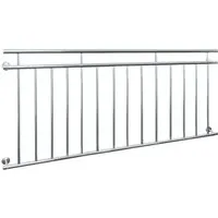 ECD Germany Brüstungsgeländer Französischer Balkon aus Edelstahl - Brüstungsgeländer für Fenster, 184 cm lang und 90 cm hoch, aus hochwertigem Edelstahl mit glänzender Oberfläche – ideal für Sicherheit und Stil.