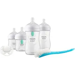 Philips Avent Babyflaschen Geschenkset mit AirFree Ventil - Babyflaschen-Set für Neugeborene mit 4 Flaschen, ultra soft Schnuller und Flaschenbürste. Das AirFree Ventil sorgt für weniger Luft im Bauch Ihres Babys und ein angenehmes Trinkerlebnis.