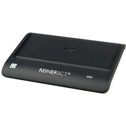 REINER SCT cyberJack RFID basis Chipkartenleser - Card-Reader für einfache Online-Identifizierung ohne Installation, ideal für Bankgeschäfte und Verwaltungsanträge von zu Hause.
