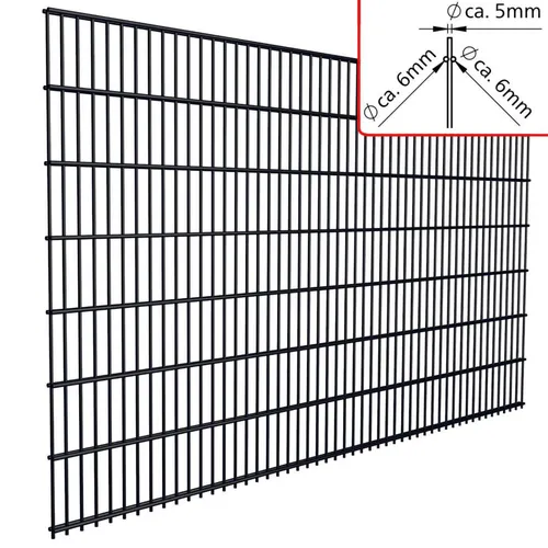 Fa-Bausysteme Doppelstabmatte 6/5/6 Moosgrün - Stabiler Grundstücksschutz - Gartenzäune: Robuster Doppelstabmattenzaun in 2508 mm Breite, ideal für stilvollen und sicheren Grundstücksschutz.