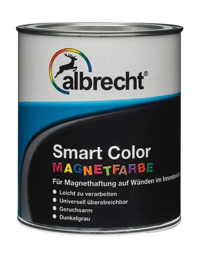 Albrecht Magnetfarbe 750 ml dunkelgrau - Lacke für kreative Projekte, ideal zum Erstellen von magnetischen Oberflächen und für individuelle Wandgestaltung.