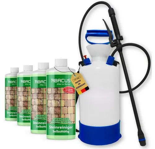 ABACUS Nell Ultra Algenentferner - Grünbelagentferner mit Langzeitschutz, entfernt selbsttätig Algen und Flechten von Steinen und Dachziegeln – bis zu 100 m² pro Liter, Made in Germany.