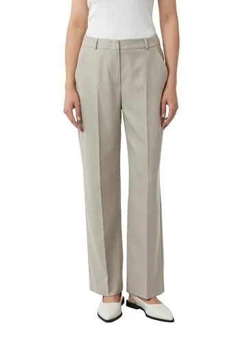 Comma (316) Marlenehose, BROWN 84W5 42 - Elegante Marlenehose aus leichtem Flanell mit femininer Silhouette und praktischem Formbund. Perfekt für Büro und Freizeit, vereint sie Komfort und Stil in einem.
