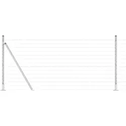 vidaXL Zaun mit Pfosten Silber 0.8 x 25 m aus Stahl - Gartenzäune, wetterfest und rostbeständig, ideal für die sichere Abgrenzung von Gärten und Terrassen.